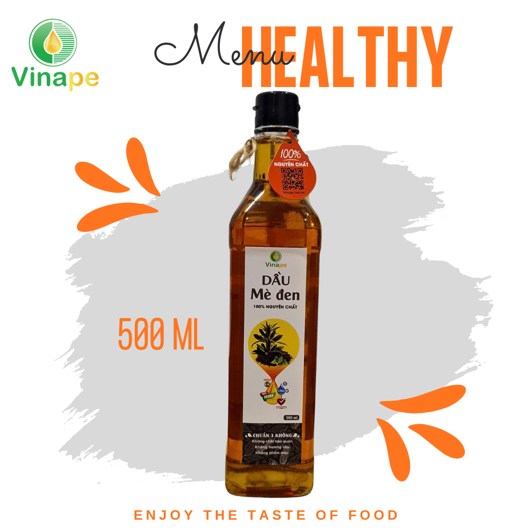 Dầu mè đen nguyên chất 500ml [Chai thủy tinh]
